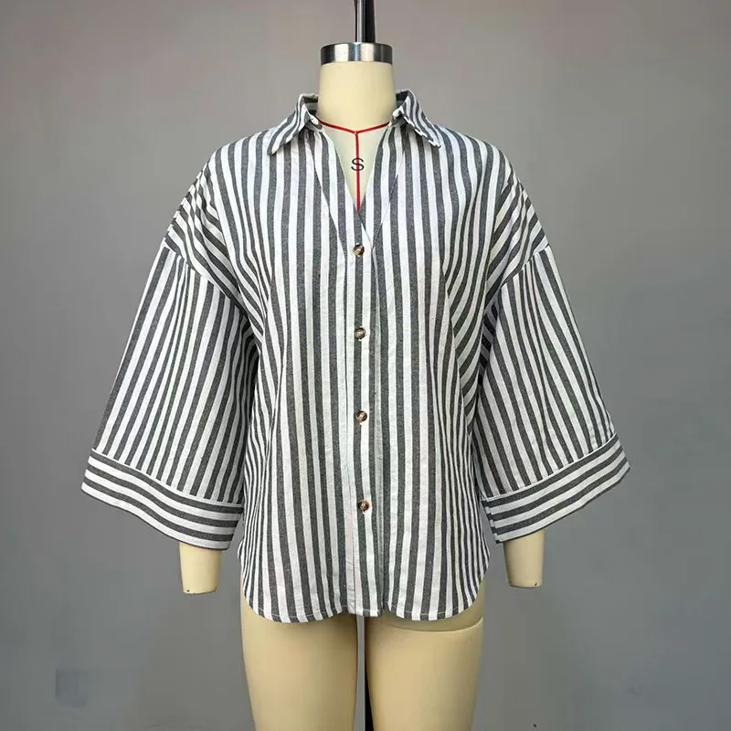 بلوزة نسائية غير رسمية فضفاضة غير رسمية من Faionable من البوليستر قابلة للتنفس طويلة Sve كاجوال متعددة الاستخدامات فضفاضة تناسب irt #3