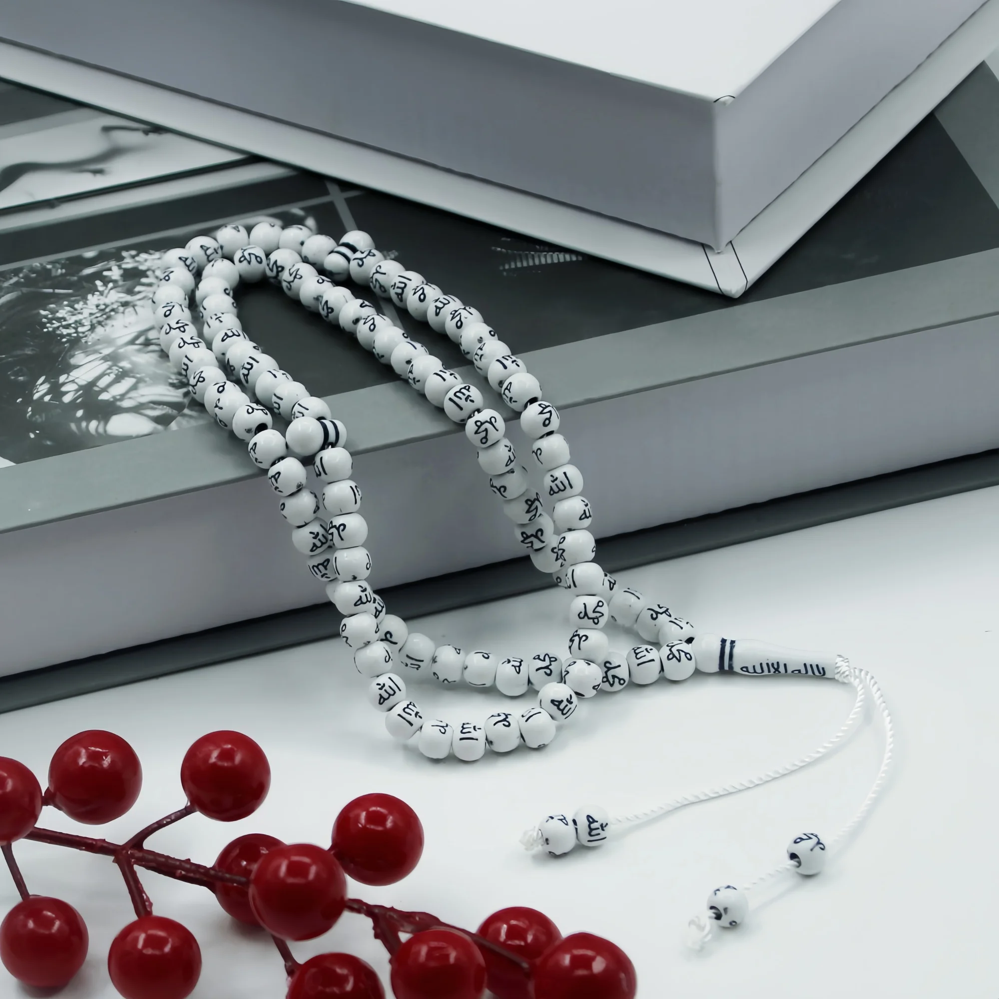 99 Islamic Tasbih Rosary Beads with Allah & Muhammad Names Engraved Muslim Prayer Beads Ramadan Eid Mubarak Gift view 4