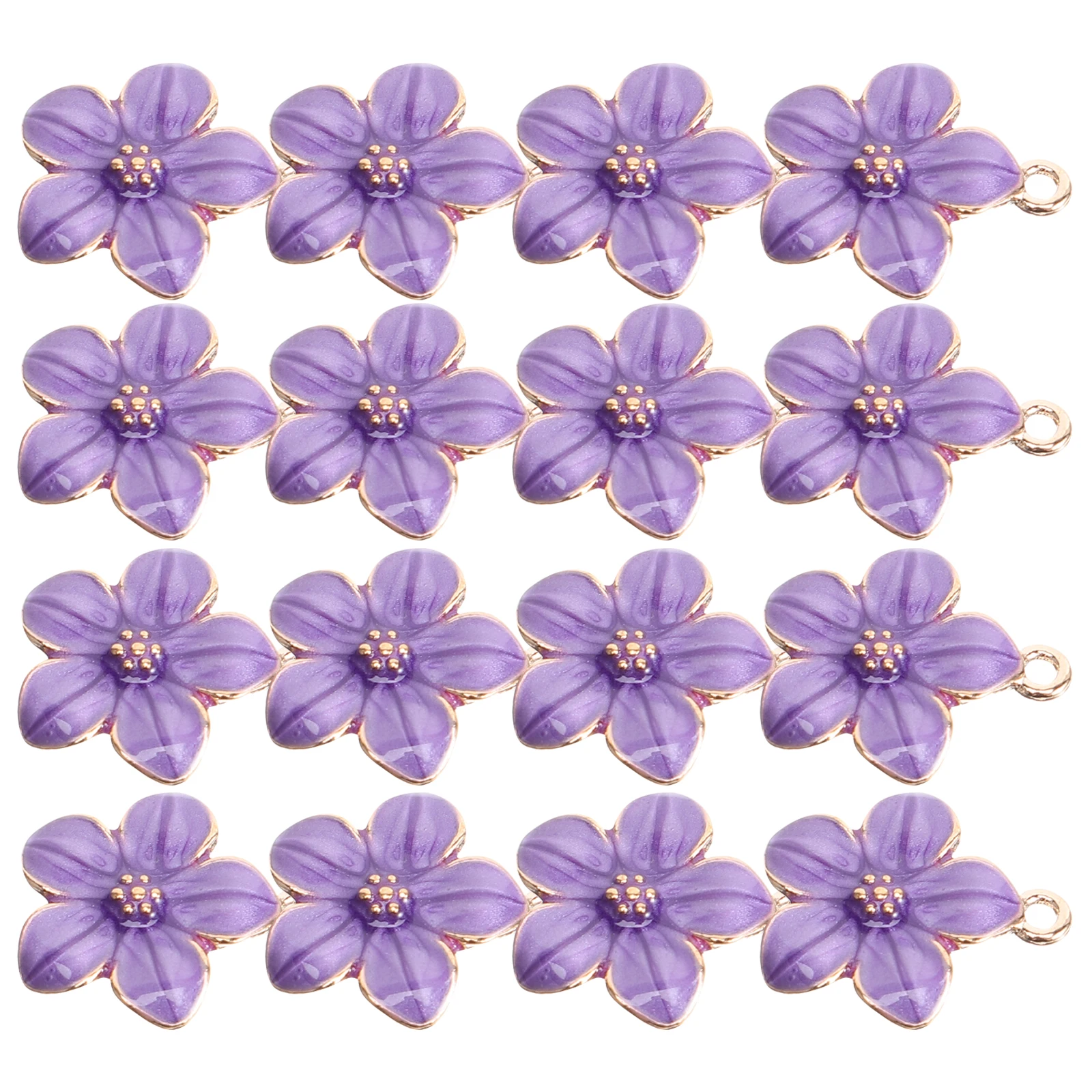 

50pcs Cherry Blossom Flower Alloy Pendant Making Diy Craft Necklace Earring Decorative Beads Lightweight Dangle Charms For Diy
