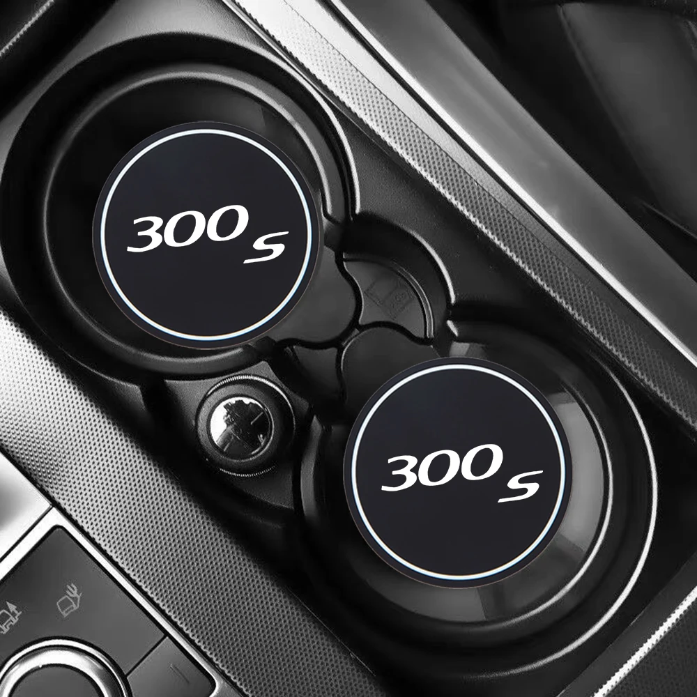 For Chrysler 200 200S 300 C 300M 300 S Emblem Roomster Silicone Mat 2Pcs Car Cup Holder Anti Slip Insert Coasters Pad Decoration view 2