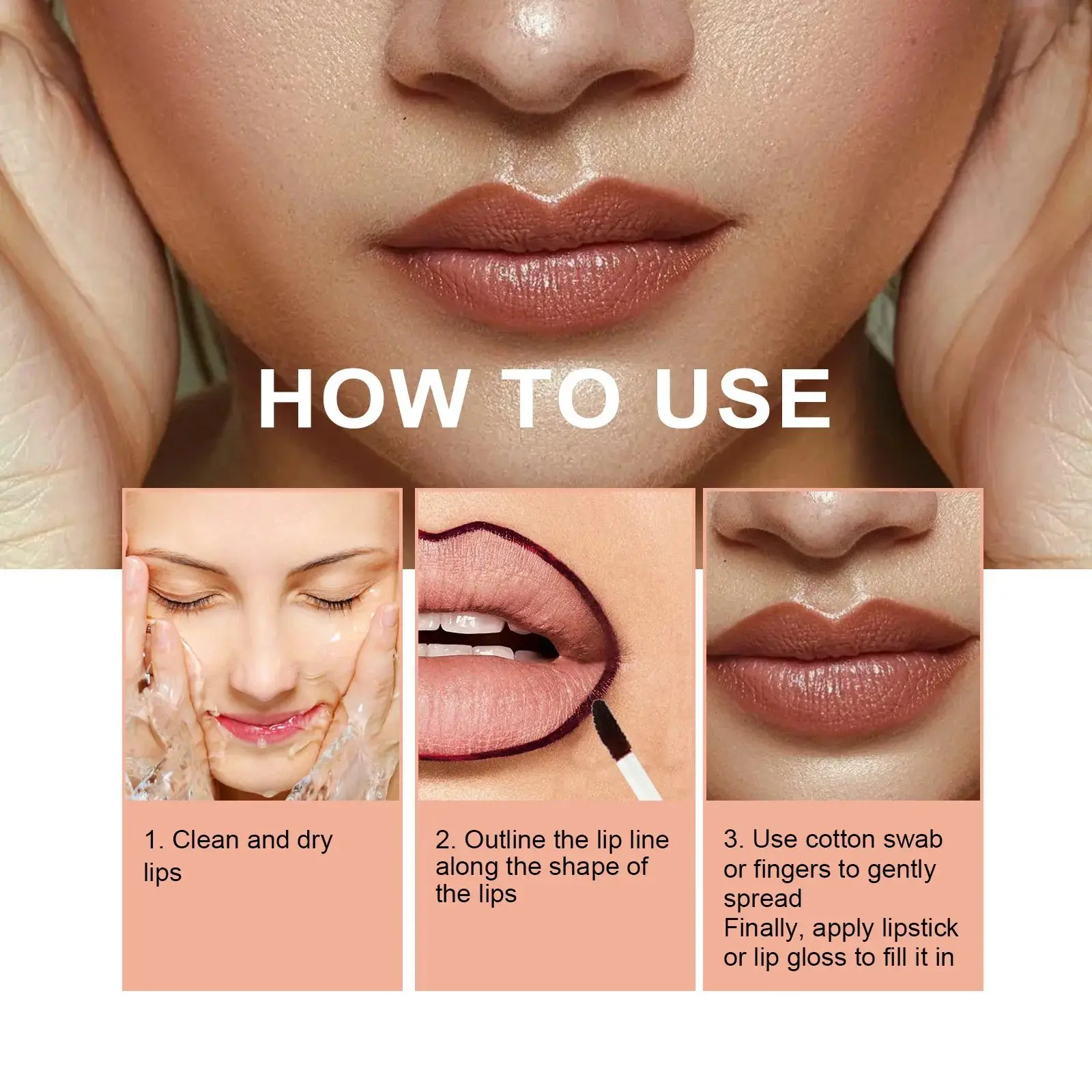 Peel Off Lip Liner Impermeabile a lunga durata Stick labbra carnoso Matte Nourish Antiaderente Idratante Lip Gloss Trucco Lip Line Matita