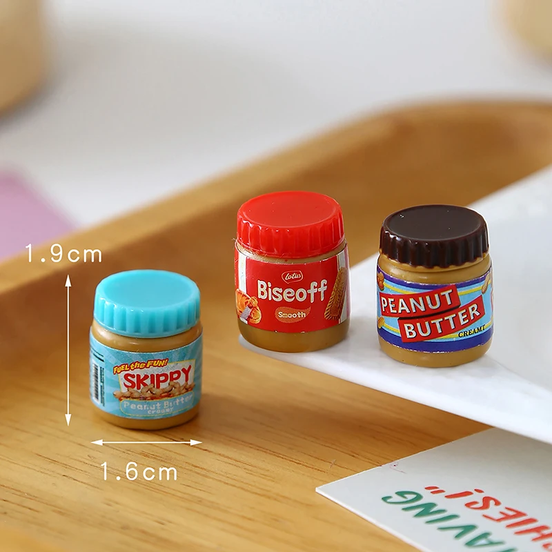 6pcs Miniature Dollhouse Simulation Of Peanut Butter Model Decor Toy For Doll Accessories Toy Model Home Decoration-Toy