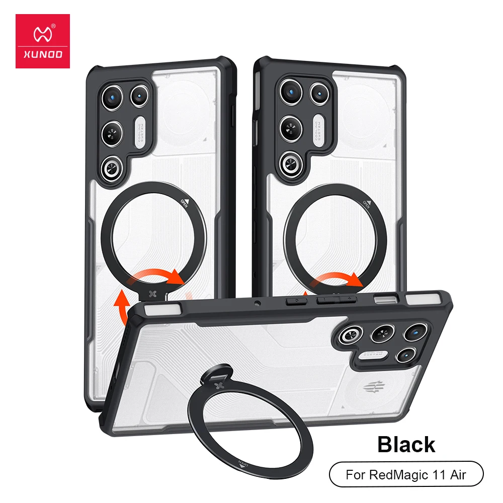 Xundd Magnetic Holder Case for Nubia Red Magic 11 Pro Plus 11 Air /9 10 Pro Plus, Airbag Anti-Fall Protection, Camera Protect