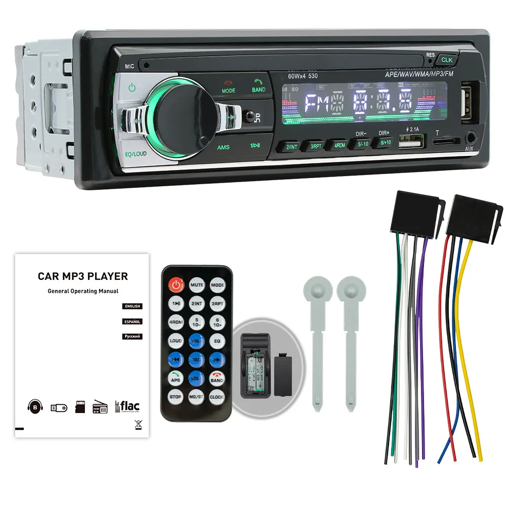 

Автомагнитола 1 DIN с Bluetooth, 12В, MP3-плеер, цифровое Bluetooth-аудио, радио с одной ручкой управления и AUX-входом на панели приборов