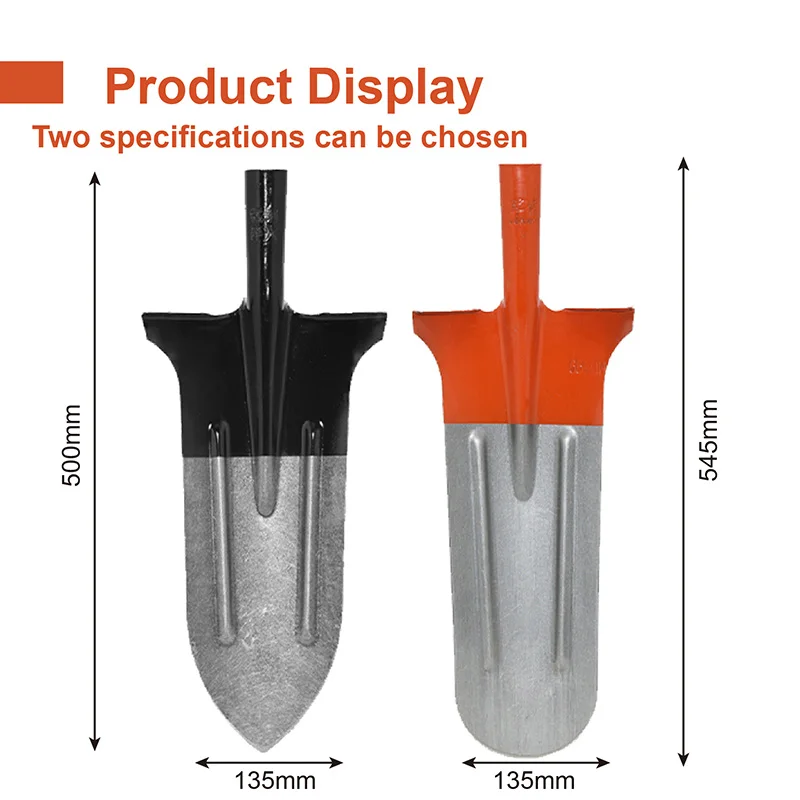 مجرفة مدببة كبيرة جميع الصلب المنغنيز الصلب سميكة جولة رئيس مجرفة لحفر الأشجار حفرة عميقة حديقة أداة مجرفة إزالة الأعشاب الضارة