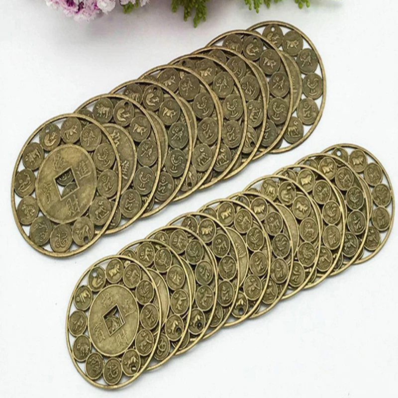 。2pcs new Amulets for Good Luck Feng Shui Coins Amulet Money Prosperous Protection Zinc Alloy Auspicious Chinese Coins of Luck