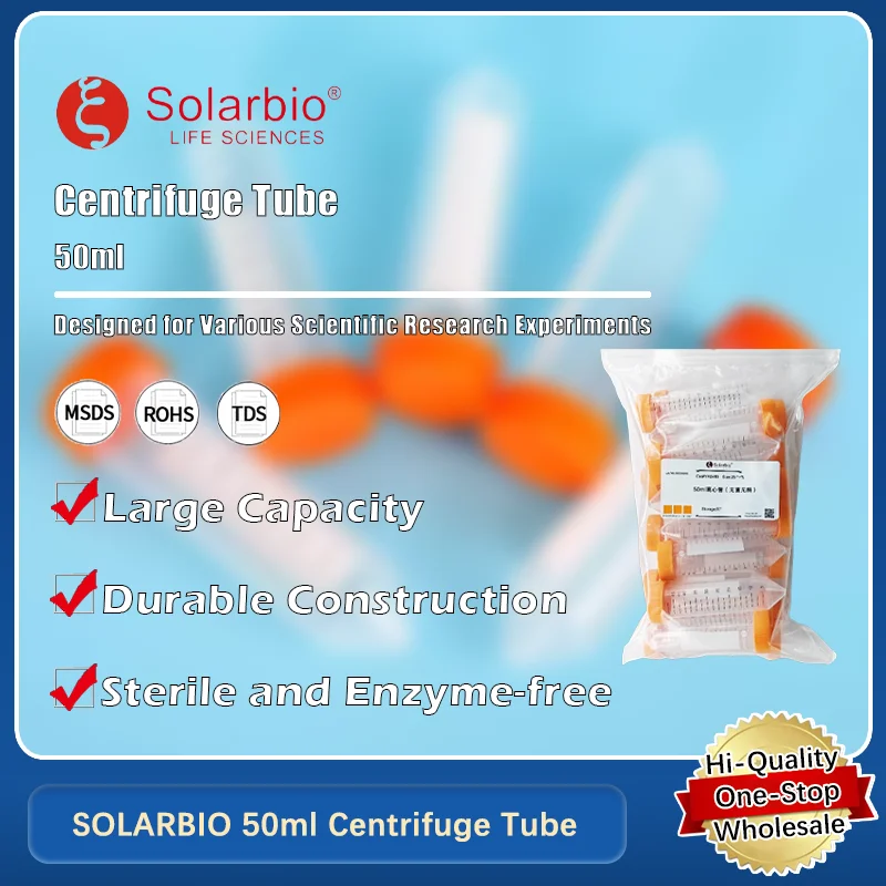 

SOLARBIO 50ml Centrifuge Tube (Sterile and Enzyme-Free) for Laboratory and Research Applications Original Product