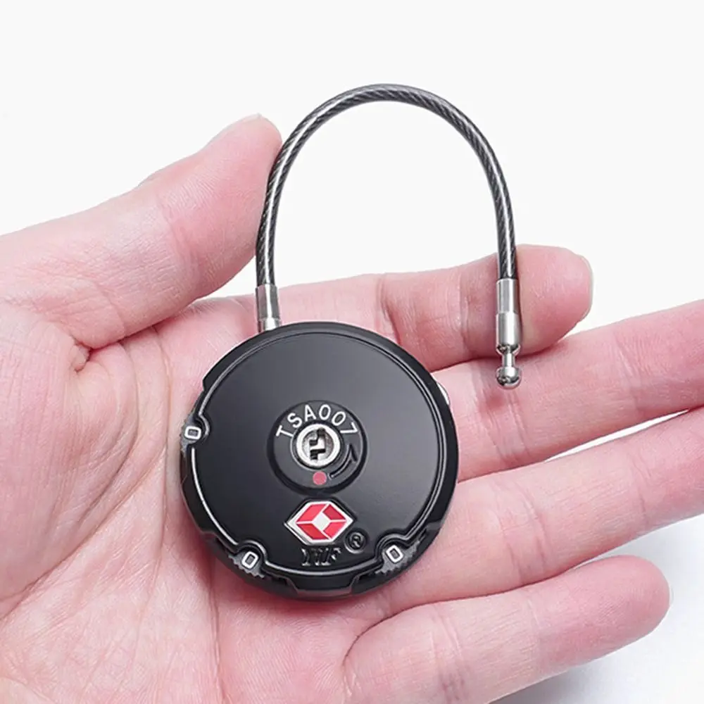 Portable with Steel Cable Luggage Suitcase Padlock Customs Code Lock 3 Digit Combination Lock Password Lock TSA Customs Lock