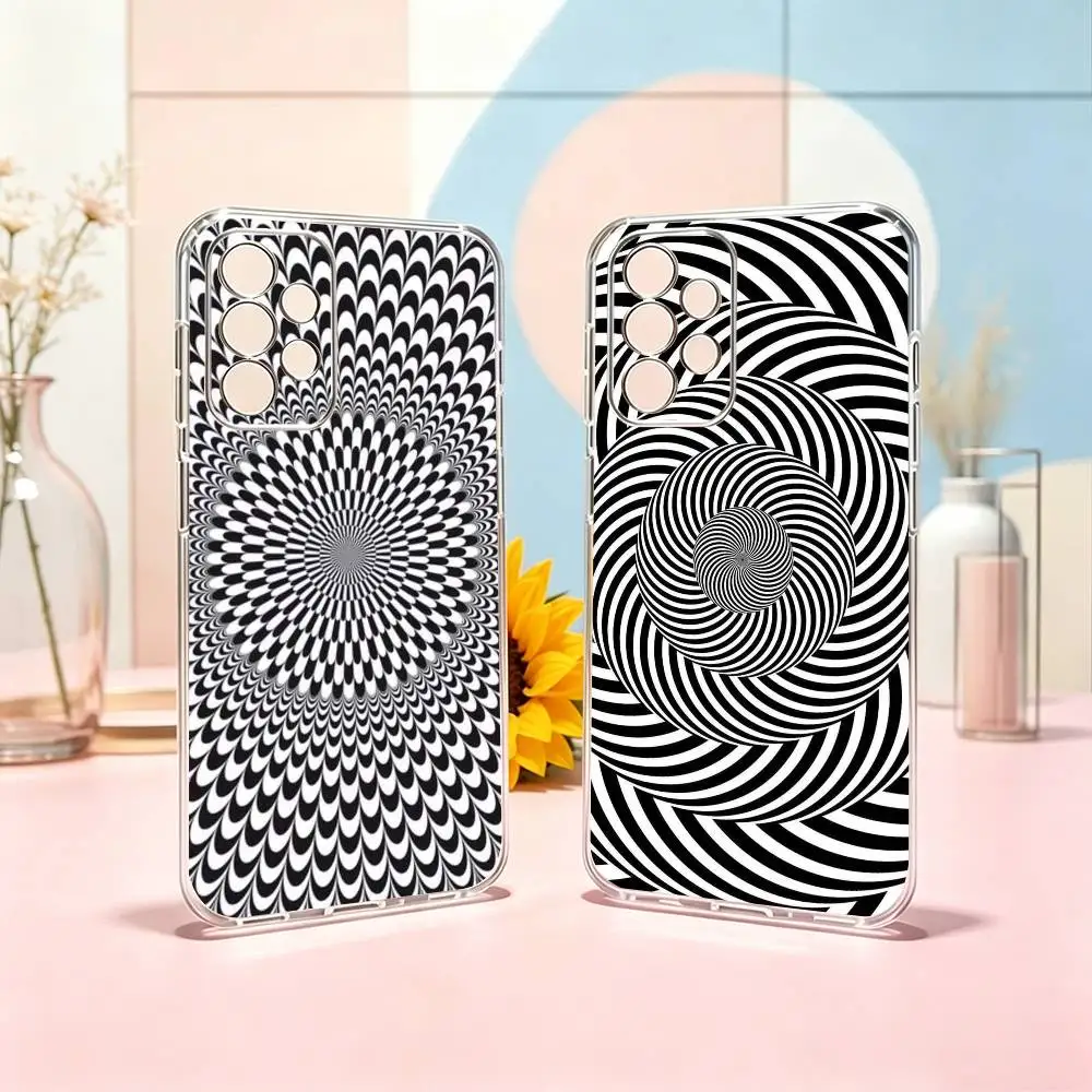 O-Optical Art P-PPI  Phone Case For Samsung S25,S24,S21,S22,S23,S30,Ultra,S20,Plus,Fe Transparent Cover Gift