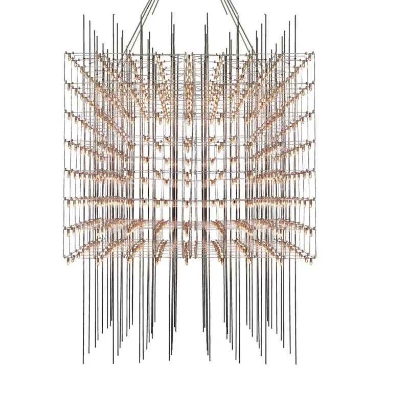 

Living room chandelier, modern simplicity and atmosphere, light luxury, villa dining room, rectangular firefly chandelier