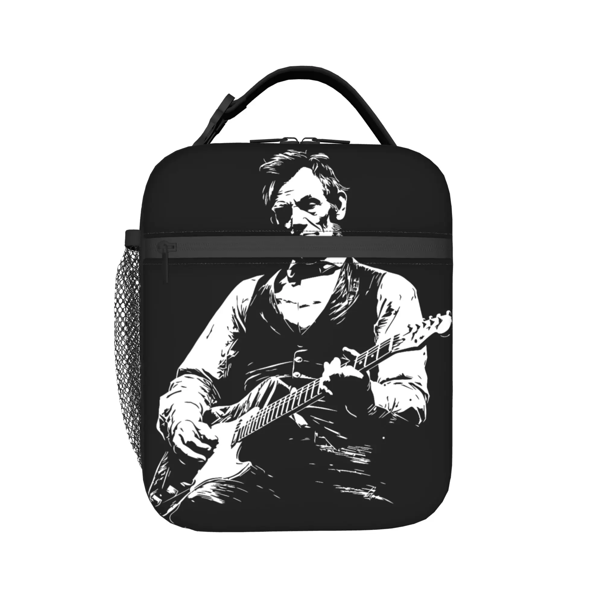 President Abraham Lincoln Playing Guitar Abe Lincoln Lunch Bag  Insulated Lunch Box School Cooler Bag Thermal Tote Handbags