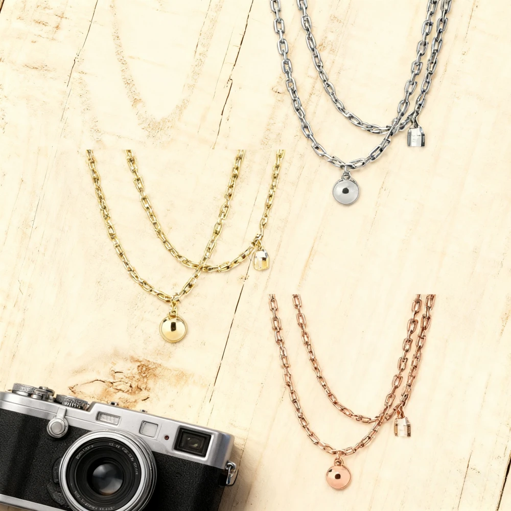 

2025 trendy accessories Double Layered Ball Lock Necklace Personalized and Fashionable Charm - Mother's Day Gift
