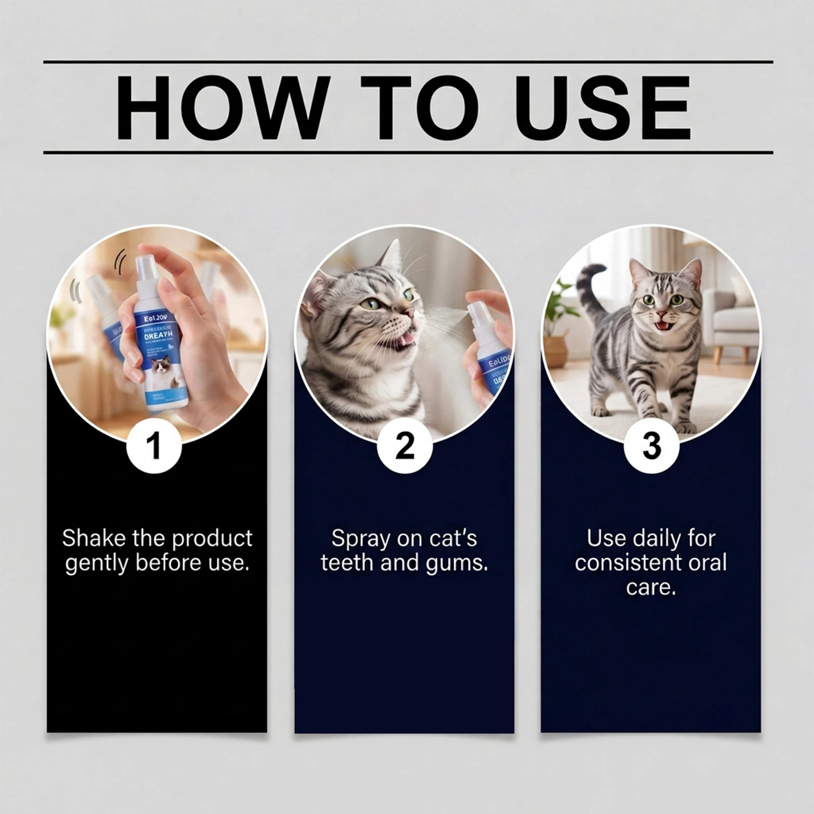 Cat Oral Care Spray Effectively Remove Plaque Reduce Tartar Build-up Eliminate Bad Breath Fresh Breath Pet Teeth Gum Clean Spray