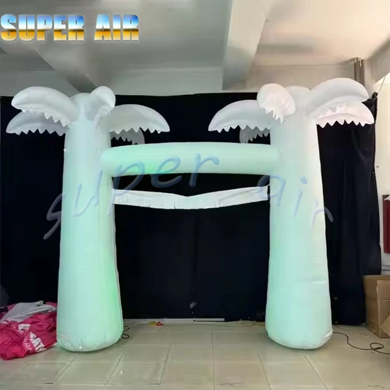 Nadmuchiwany łuk oświetleniowy w kształcie palmy kokosowej z dmuchawą na sprzedaż.