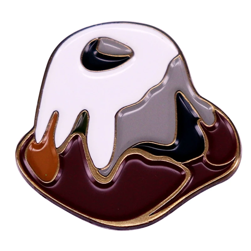 D1875 Melted Chocolate Marshmallows Lapel Pins Badges on Backpack Enamel Pin Brooches for Clothing Accessories Gifts