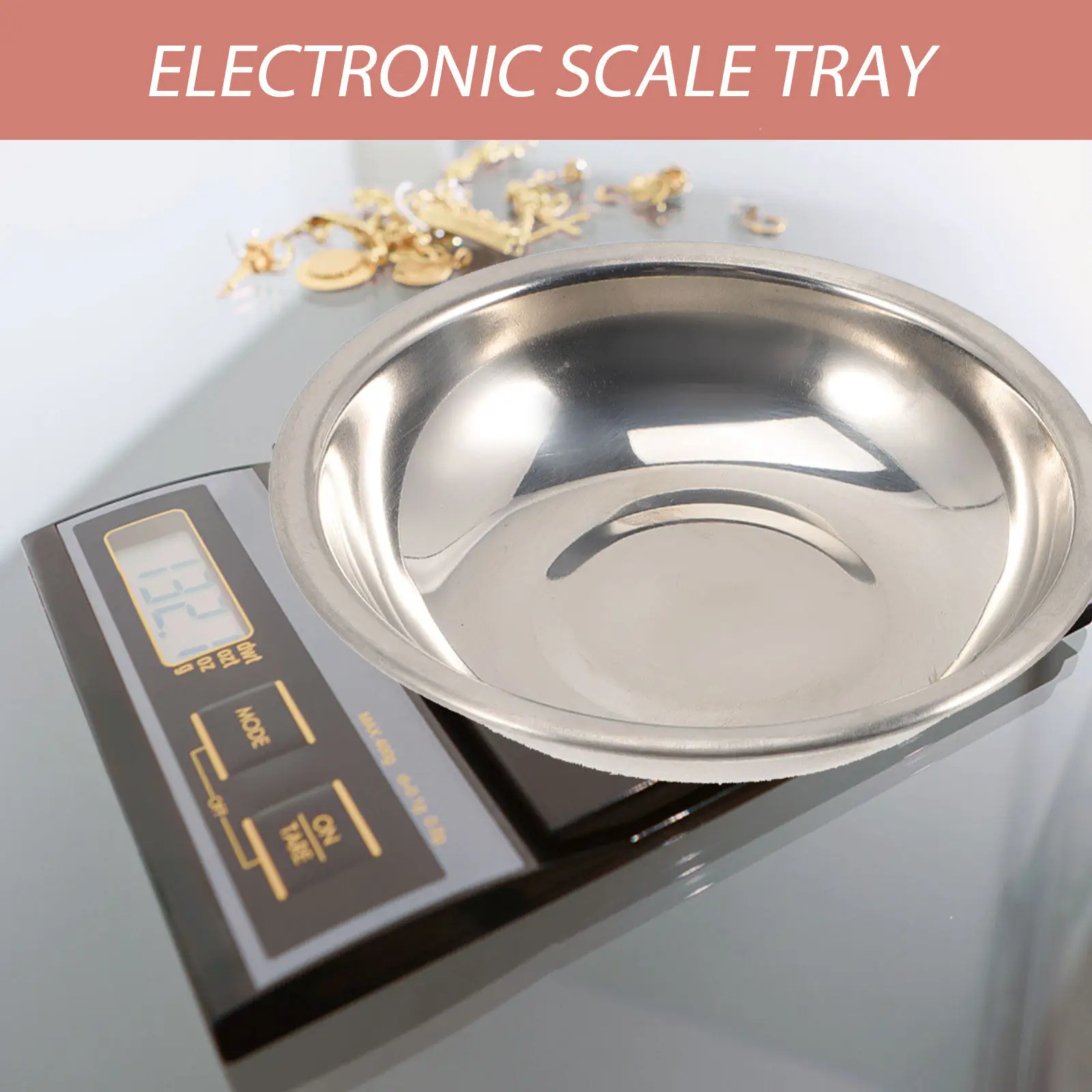2Pcs Digital Scale Pan Stainless Steel Weighing Tray for Electronic Balance Scale Jewelry Lab Kitchen Use Stackable Space Saving