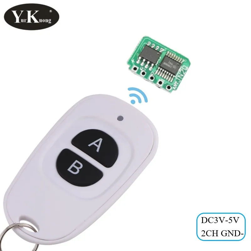 Mini 2ch Remote Switch 3V 3.3V 3.7V 4.2V 4.5V 5V Low Standby Current Low Consumption Micro Mos Wireless Switch 2 channel GND 433