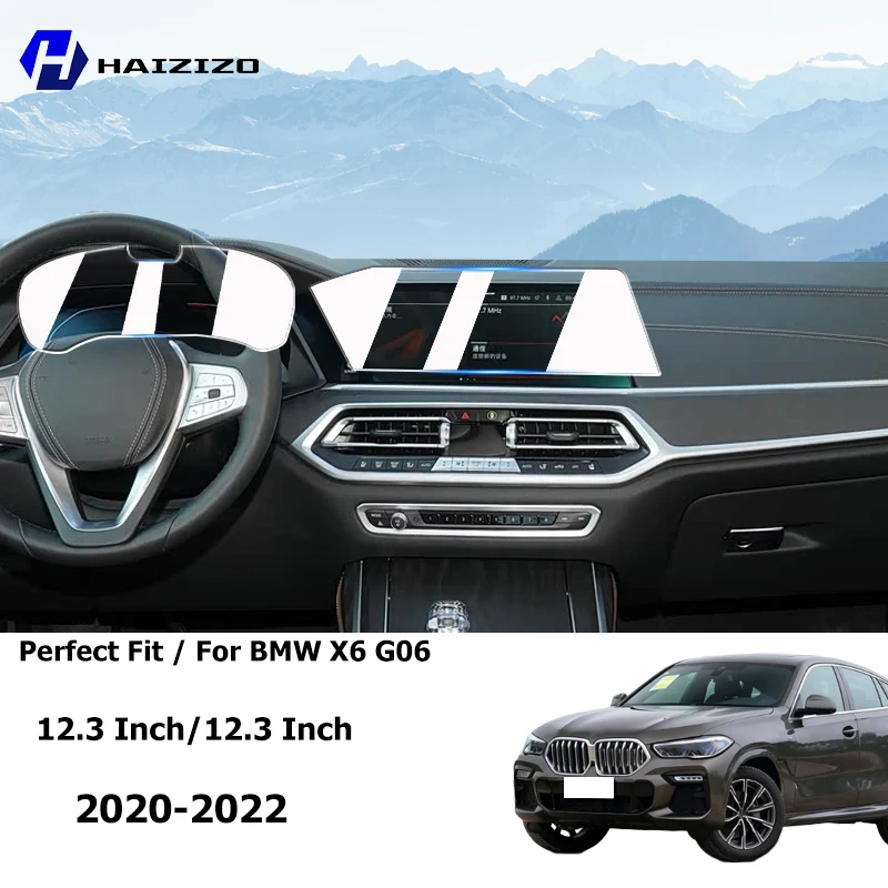 Für BMW X6 G06 2020-2022 Auto-Innenraum Anti-Blendschutzfolie Konsolen-GPS-Navigations-LCD-Bildschirm Schutzfolie aus gehärtetem Glas.