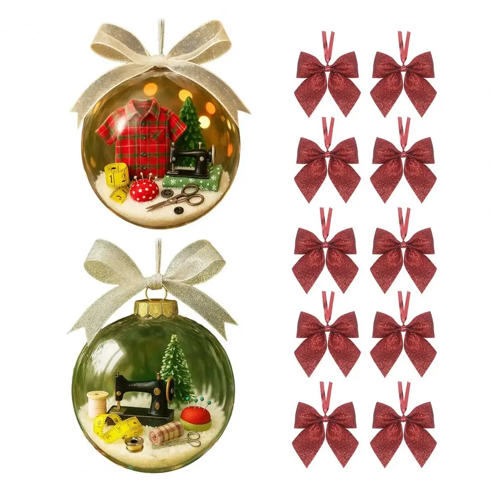 عيد الميلاد الخياطة زخرفة مخيط يدويا كرة الثلج الديكور ماكينة خياطة الرجعية عيد الميلاد الكرة الحلي عطلة احتفالية للحرف اليدوية