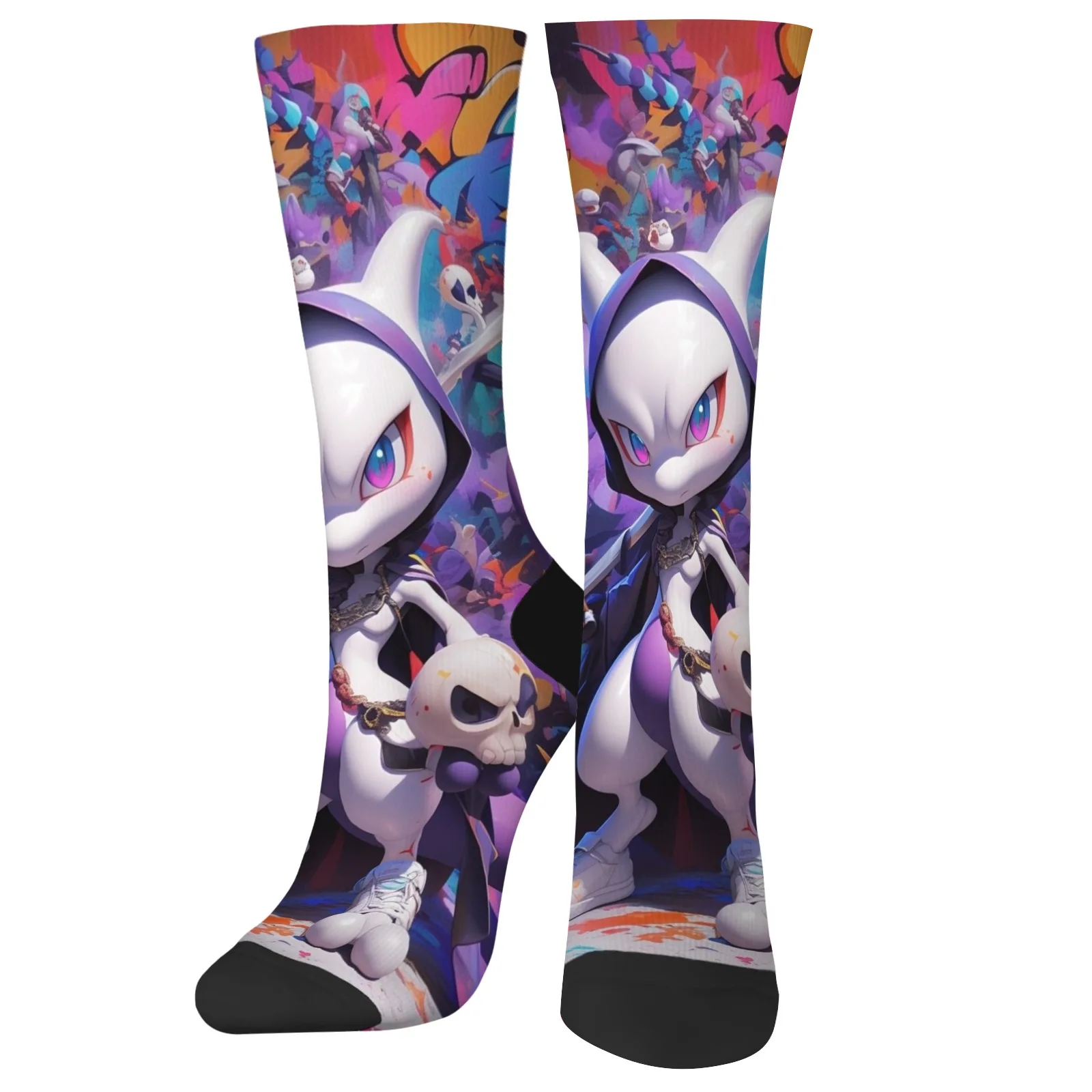 

Super Dream Street Harajuku Hip-Hop Trend Printed Compression Socks Retro Novel Unisex Soft and Comfortable Holiday Party Gift