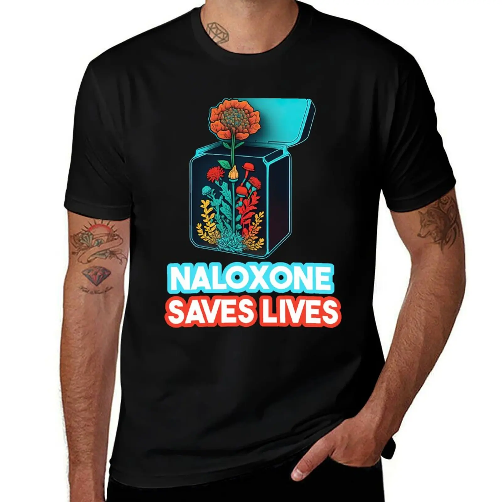 naloxone saves lives T-Shirt graphic t shirt vintage Aesthetic clothing plain basketball graphic tees luxury clothes men