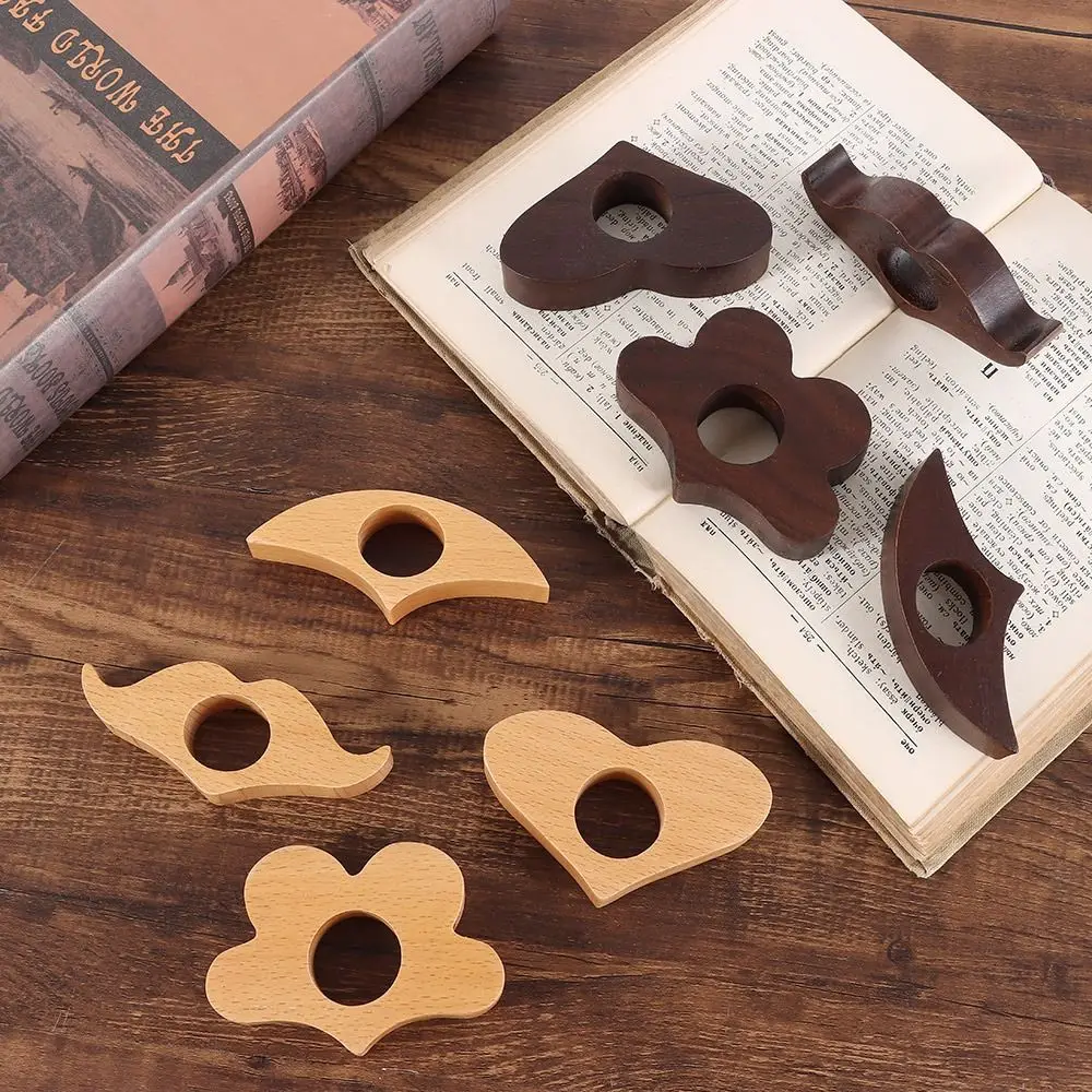 Wooden Bookmarks Ring One Hand Reading Thumb Bookmark Page Turning Fixed Fast Reading Aids Tools Thumb Book Support Students