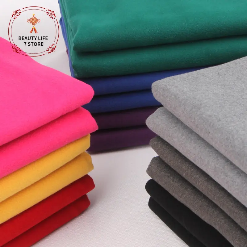 Thicken Winter Imitation Wool Fabric 1.5*0.5M Cashmere Coat Cloth Double-sided Fashion Solid Color Sewing for Women Dress Skirt