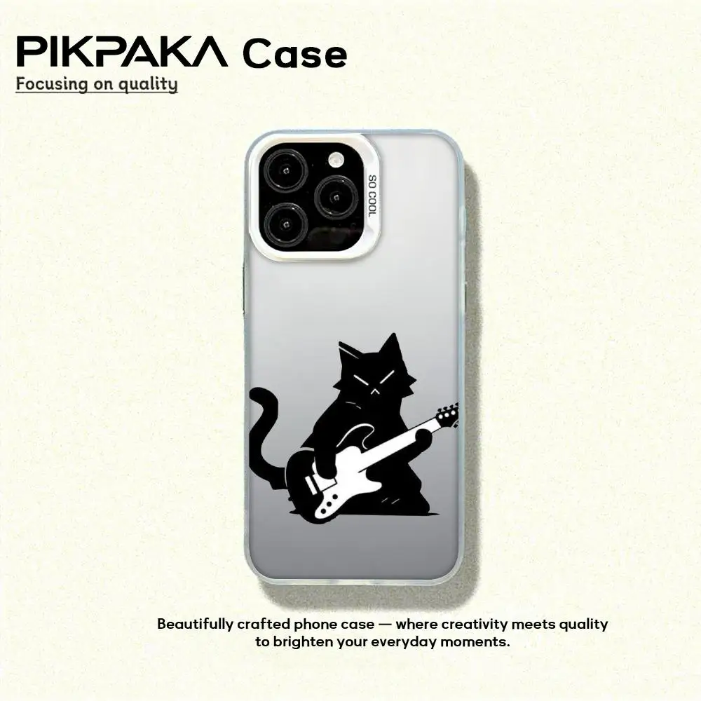 

Phone Case Cute Black Cat For iPhone 17 16 15 14 13 12 11 Pro Max Air Colorful Matte Laser Aurora Shockproof