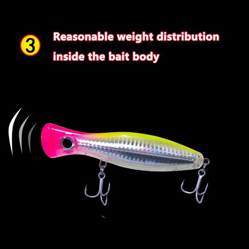 Big Popper Wobbler Fishing Lure Floating Bait 12cm 40g Topwater Lure Whopper Saltwater Lures Isca Artificial Pike Tackle