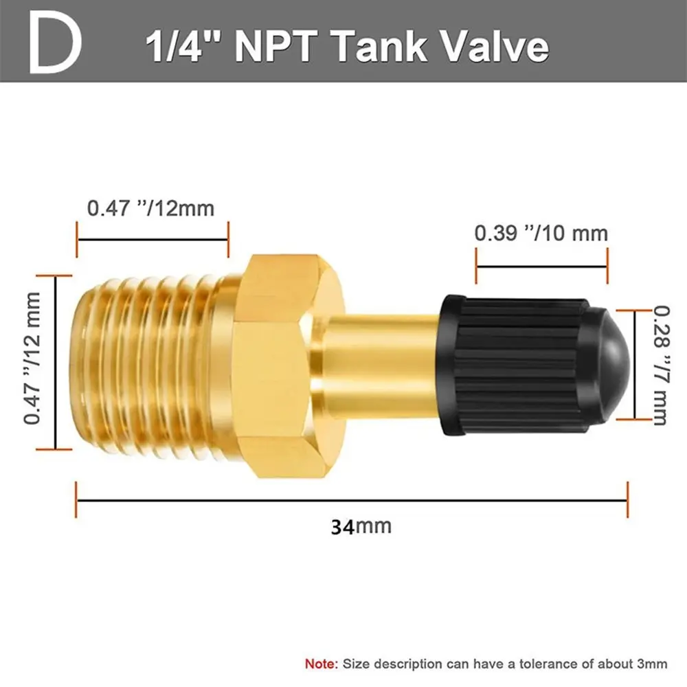 1/4 NPT 1/8 NPT M10 Air Compressor Tanks Fill Valve Anti-Corrosion Brass Schrader Valve Automobile Tire Valve Core Tire Coppe