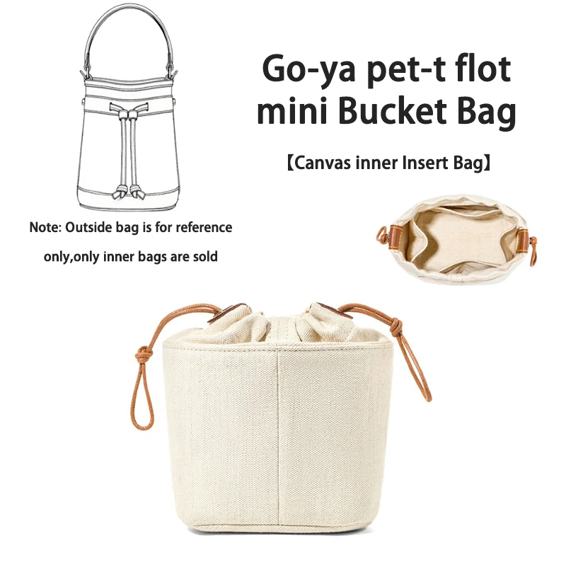 EverToner Canvas insert organizer For Go-ya mini Bucket Bag durable lightweight bag support storage inner bag accessories