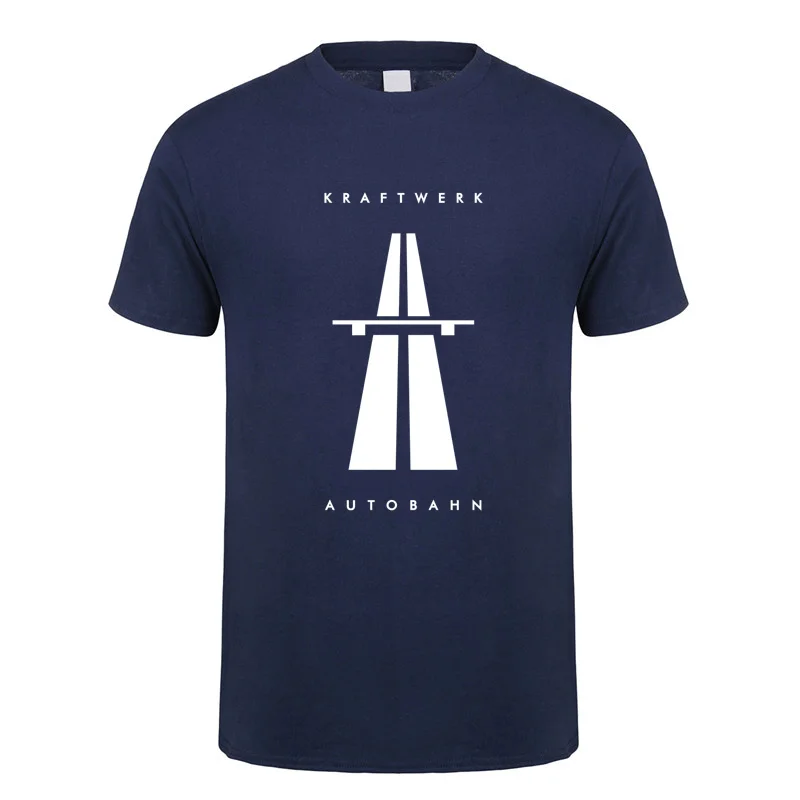 Autobahn Kraftwerk T Shirt Men Casual Music T-shirts Summer Short Sleeve Cotton Autobahn Mans Cool Tops LH-175