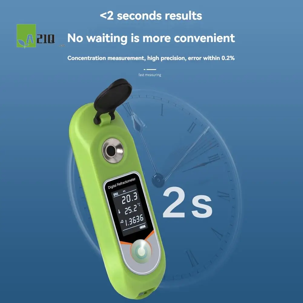 

A21Q -Digital Refractometer LCD Display 0-35% Fruit Juice Sugar Meter Refractometer For Food, Fruits And Vegetables, Beverages