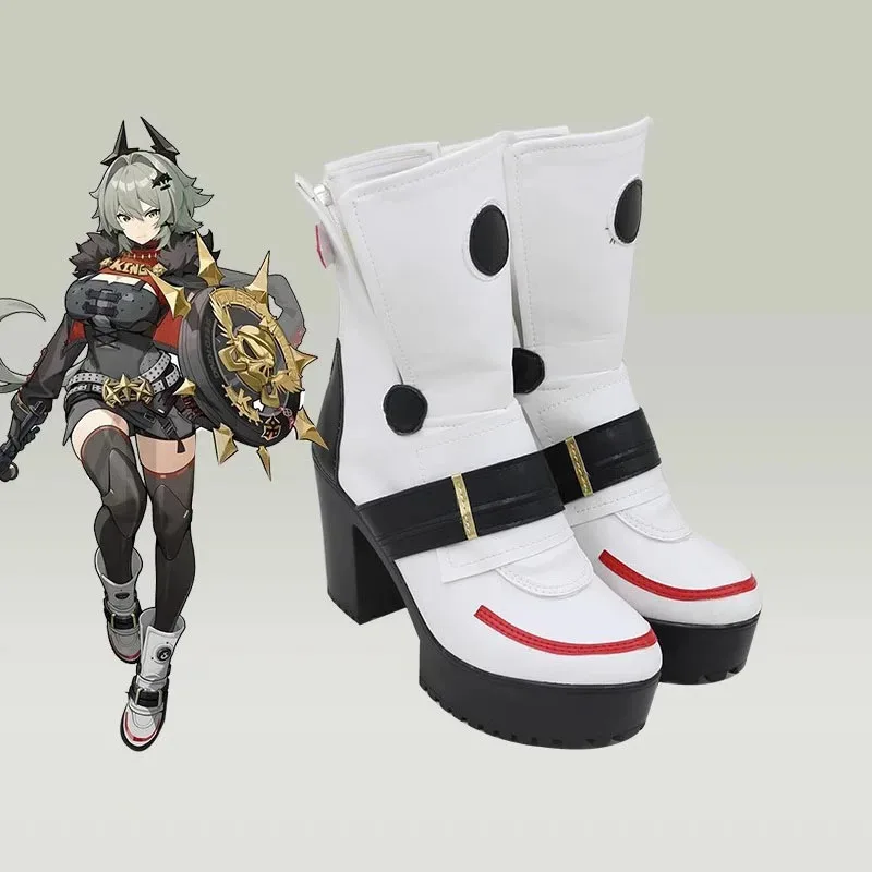 أحذية كوسبلاي لعبة Zenless Zone Zero Cesar King كعب عالي أنيمي الهالوين الأبيض بولي Leather الجلود كوس لعب الأدوار الأحذية ty'4