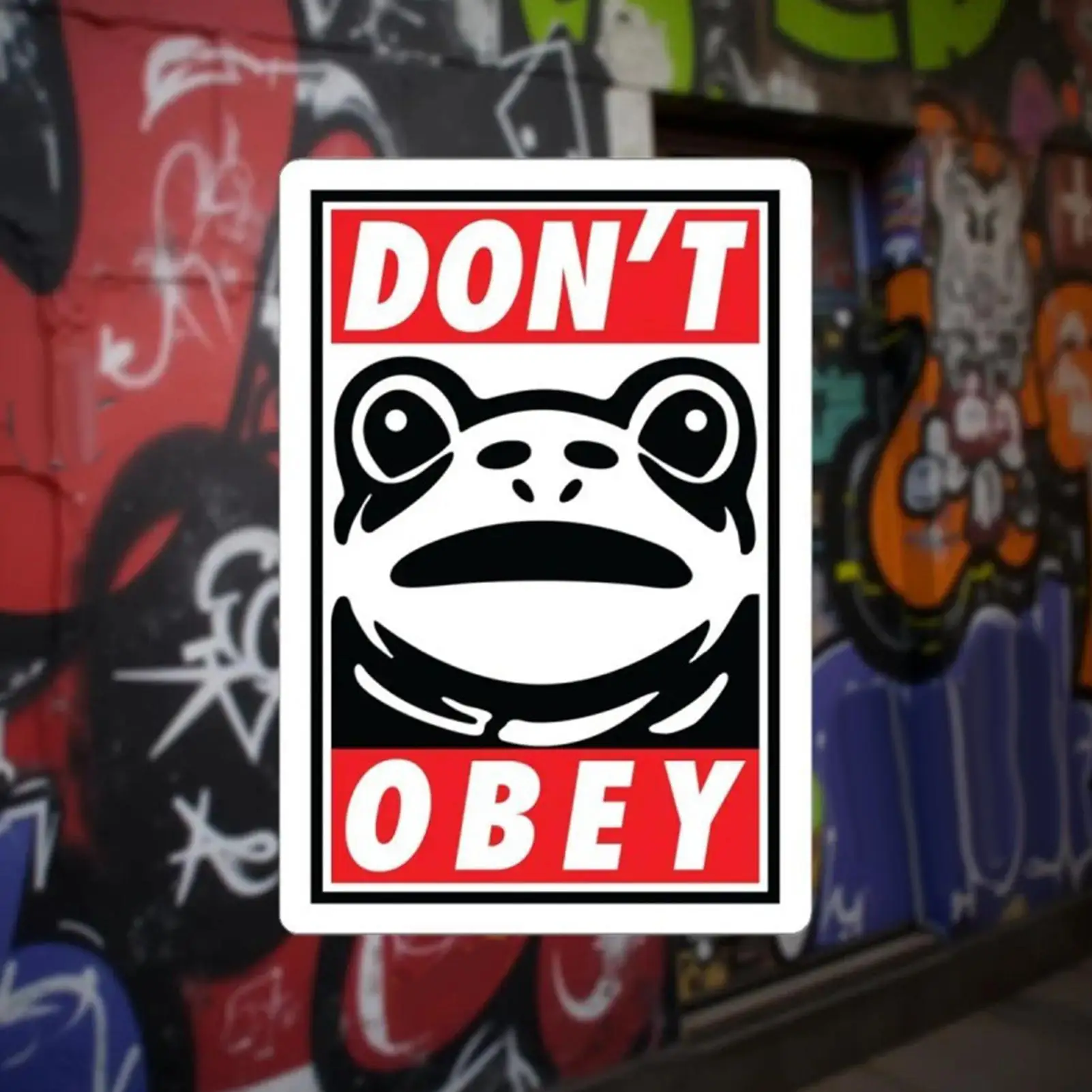 لا تفعل ضفدع بورتلاند يتحدى الضفدع ملصق الاحتفال ديكور الحفلات 10 أوراق روح الدعابة نمط الضفدع ملصقات الكمبيوتر المحمول #1