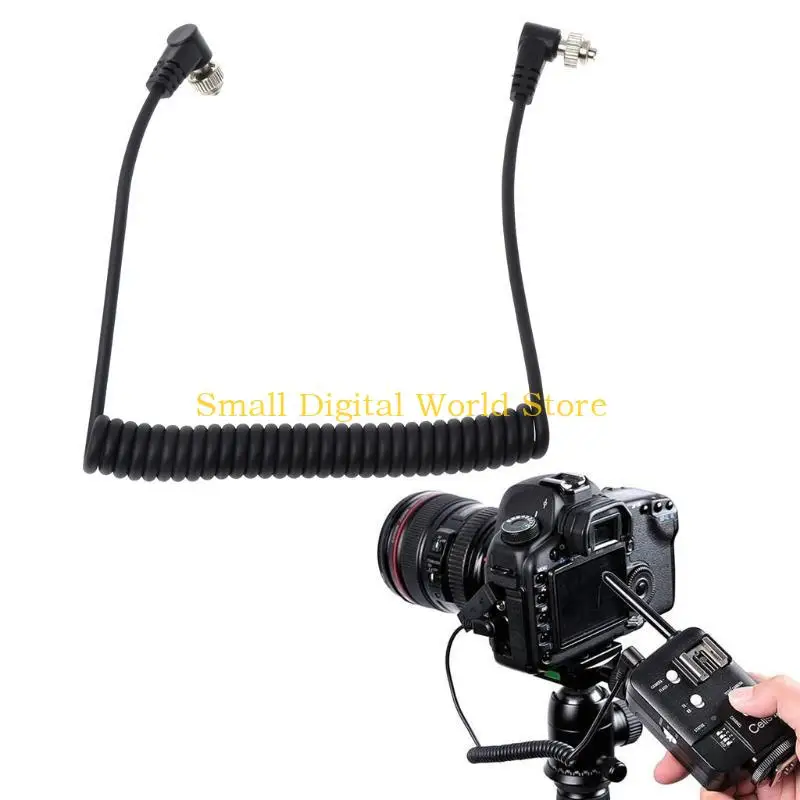

77UB M-M PC Sync Cord Male To Male Flash Spring Cable With Screw Lock For