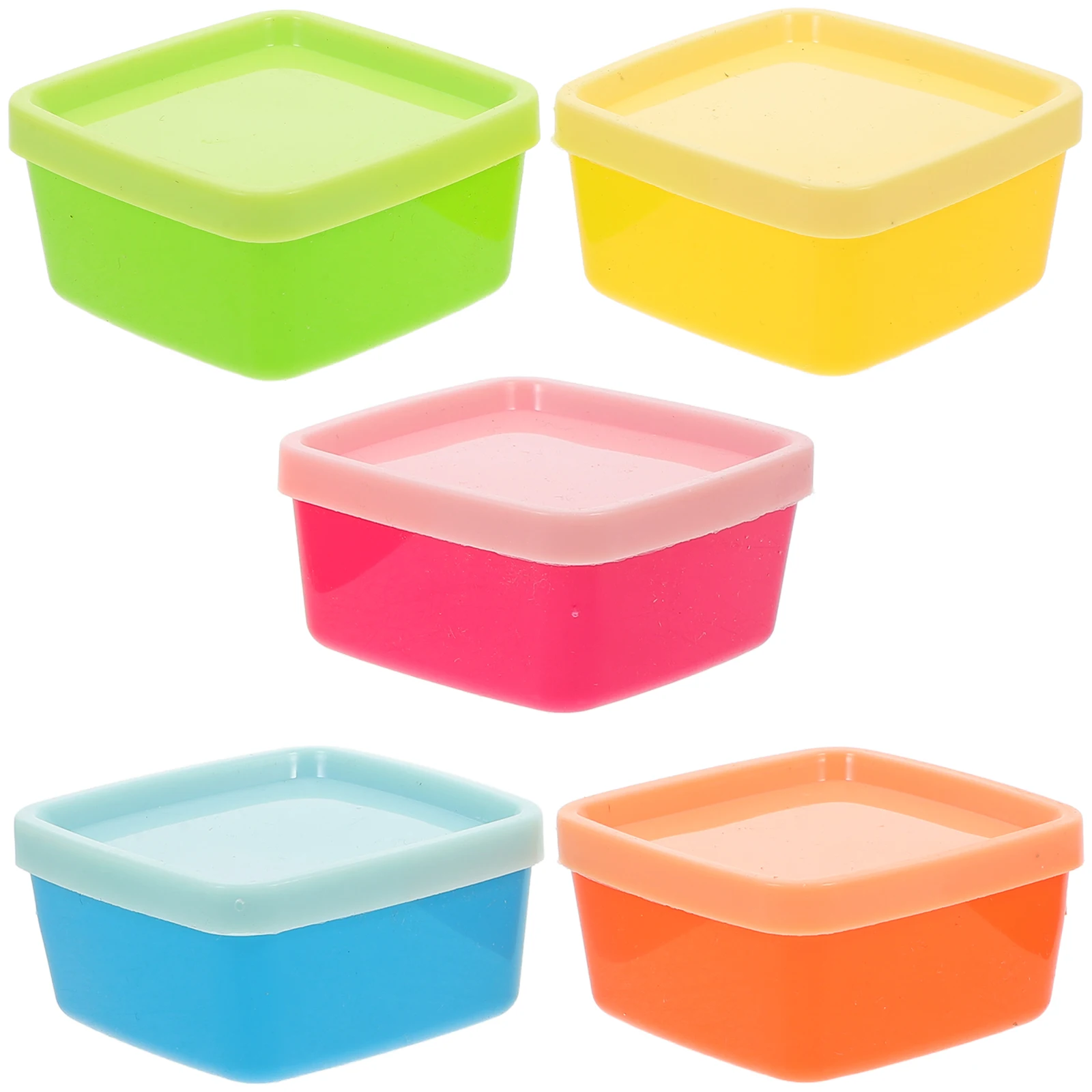 

5Pcs Plastic Sauce Containers Snack Boxes Leakproof Salad Dressing Cups Small Condiment Cups with Lids for Home Travel Lunchbox