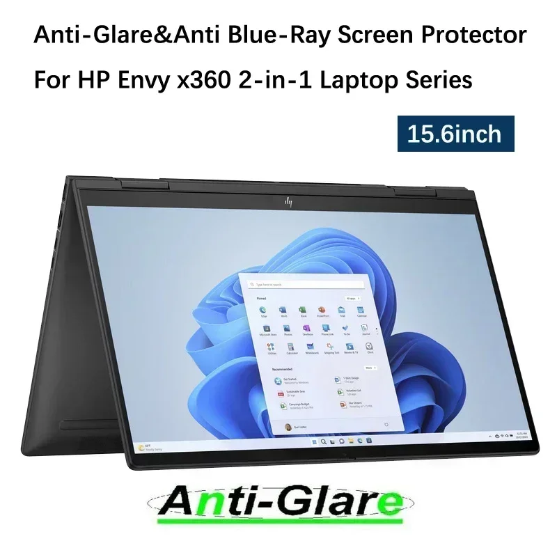 2PCS Anti-Glare/ Anti Blue Light Screen Protector For HP Envy x360 2-in-1 Laptop 15-fe0000ca 15-fe0010ca Laptop PC 15.6