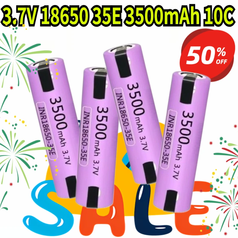 3.7V 18650 35E 3500mAh 10C Discharge INR18650 Lithium-ion Rechargeable Battery