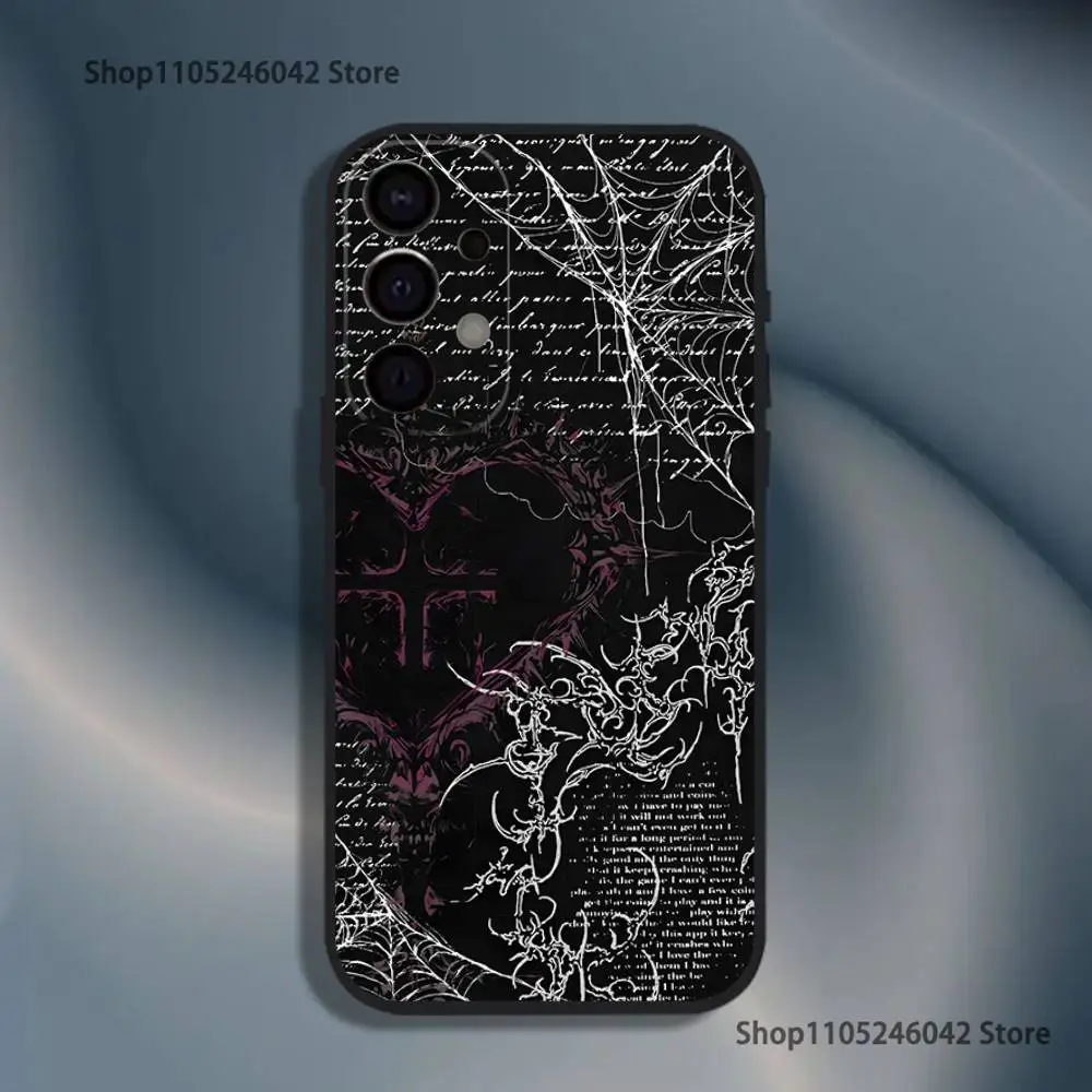 Gothic Cyber Sigil Cross Eyes Skull Shockproof Phone Case For Samsung S25,S24,S21,S22,S23,S30,Ultra,S20,Plus,Lite,5G Black Cover
