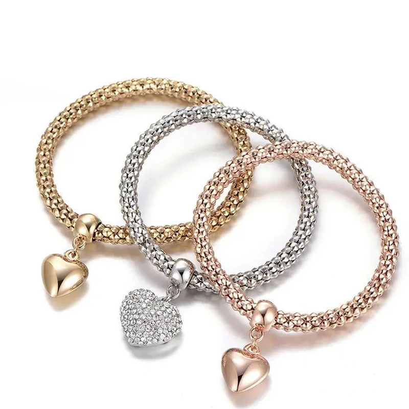 3-teiliges Set Herz-Schloss-Schlüssel, Musikzeichen, Charm-Armband, Eule, Rosévergoldung, silberfarbene Kette, Owm-Charm-Armreif, Schmuckset – Detail 5