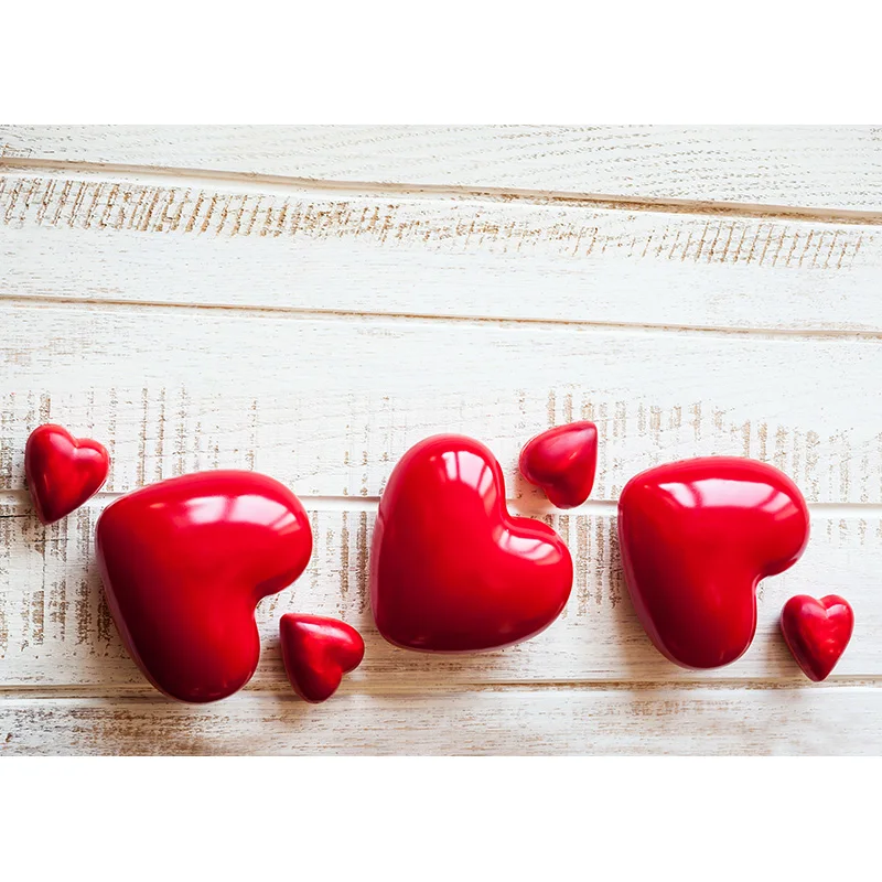 Vinyl Custom Valentine Day Photography Backdrops Prop Love Heart Rose Flower Wooden Floor Photo Studio Background  21415 ZOOM-04