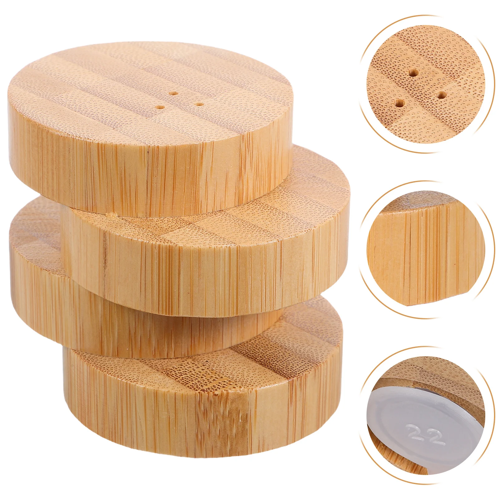 

Bamboo Round Four-Layer Seasoning Jar Set Creative Design Comfortable Grip for Kitchen Restaurant Spice Organizer Storage