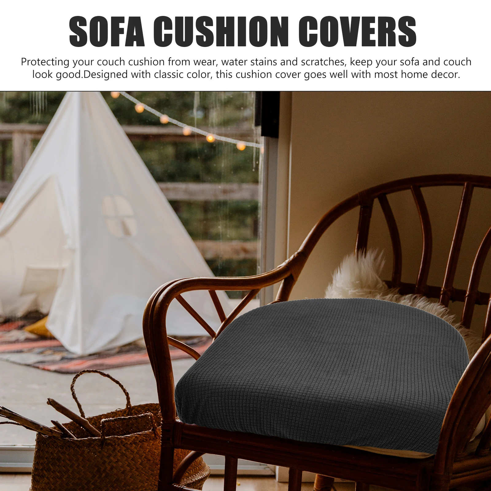 

Cushion Cover Couch Stretchy Sofa Covers Armrest Classy Design Elastic Seat Polyester Slipcover