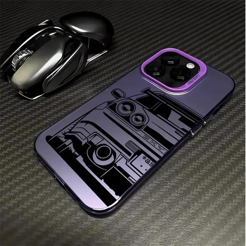 Cool Car Design Phone Case for iPhone 17 16 Pro15 Pro Max 14 13 Mini 12 11  14 Plus SE3 7 8 15 Plus XR XS MAX Laser Silver Cover - AliExpress 202192403
