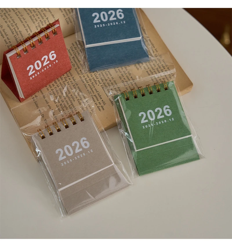 تقويم المناظر الطبيعية الجمالية 2026 تقويم مكتبي صغير جيب محمول خطة يومية وشهرية تقويم مكتب الديكور سطح المكتب