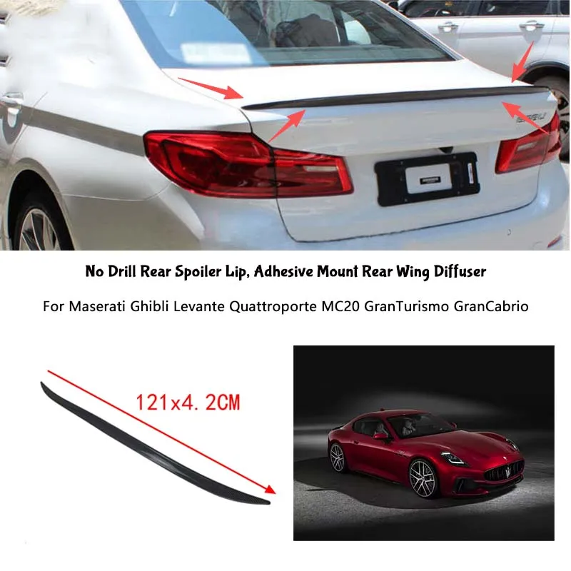 For Maserati Ghibli Levante Quattroporte MC20 GranTurismo GranCabrio Rear Wing Lip Car Rear Trunk Boot Lip Spoiler Wing