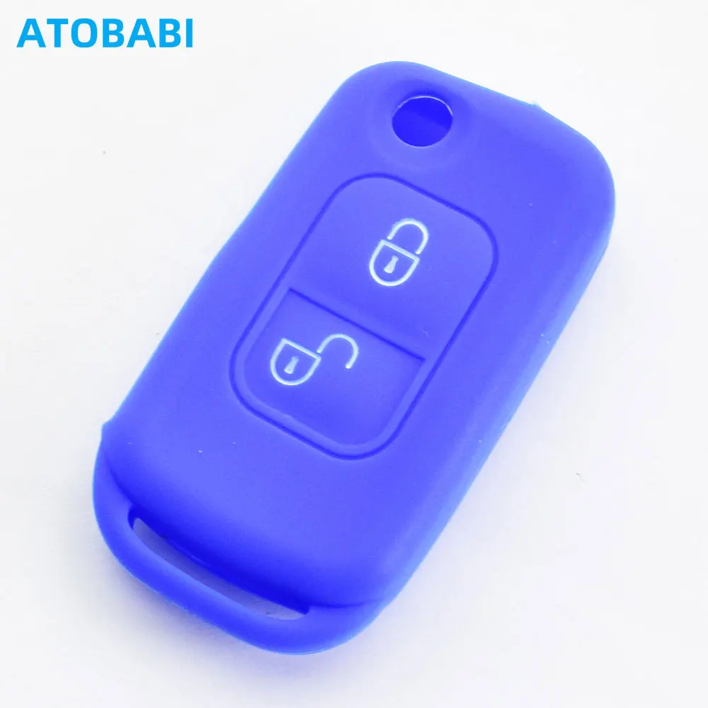 Silicone Car Key Cover Skin For Mercedes Benz SLK E113 A C E S W168 W202 W203 W210 B200 A160 W124 Flip Remote Fob Shell Case Bag