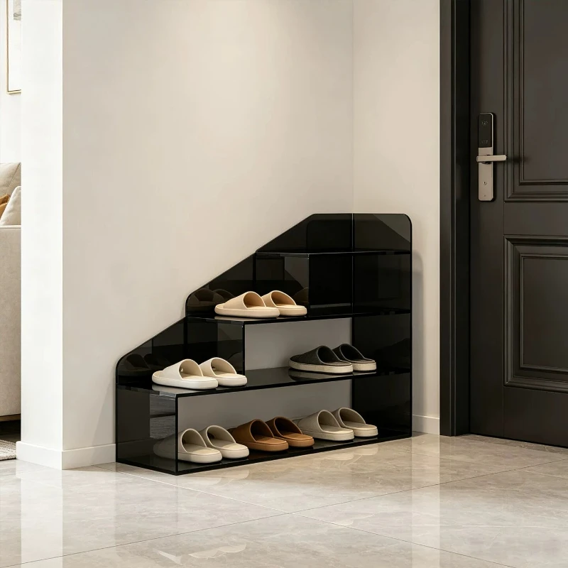 

Modern light luxury acrylic stepped shoe rack storage rack Household entry door entrance shoe cabinet home storage