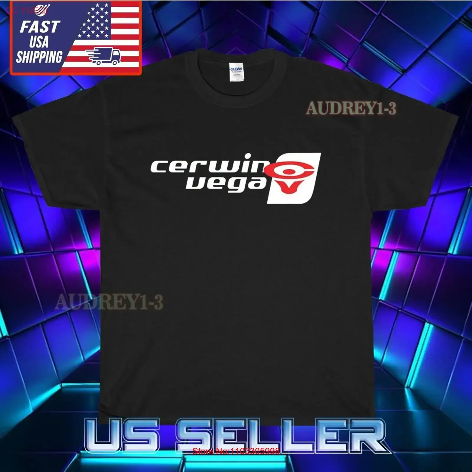 NUEVA CAMISETA CERWIN VEGA PROFESSIONAL AUDIO LOGO PARA HOMBRE, TALLA AMERICANA USA S-5XL, vintage, lavada, suave, cómoda, estilo streetwear